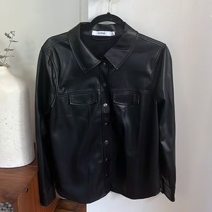 JUSTFAB pleather button down
